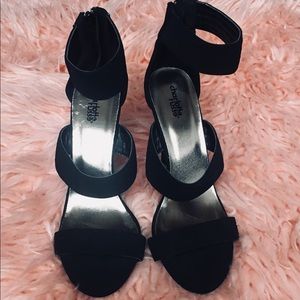 Black Open Toe Heels